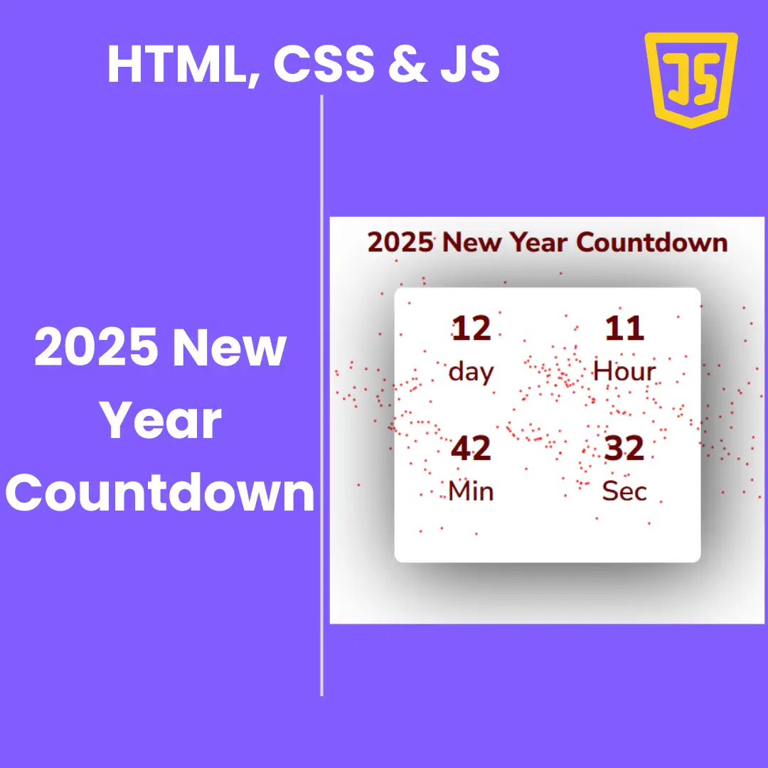 2025 New Year Countdown using HTML, CSS, and JavaScript (Source Code)